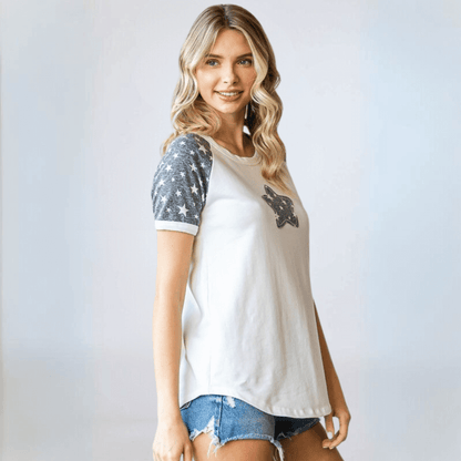 Star Patch Raglan Tee CLEARANCE FINAL SALE