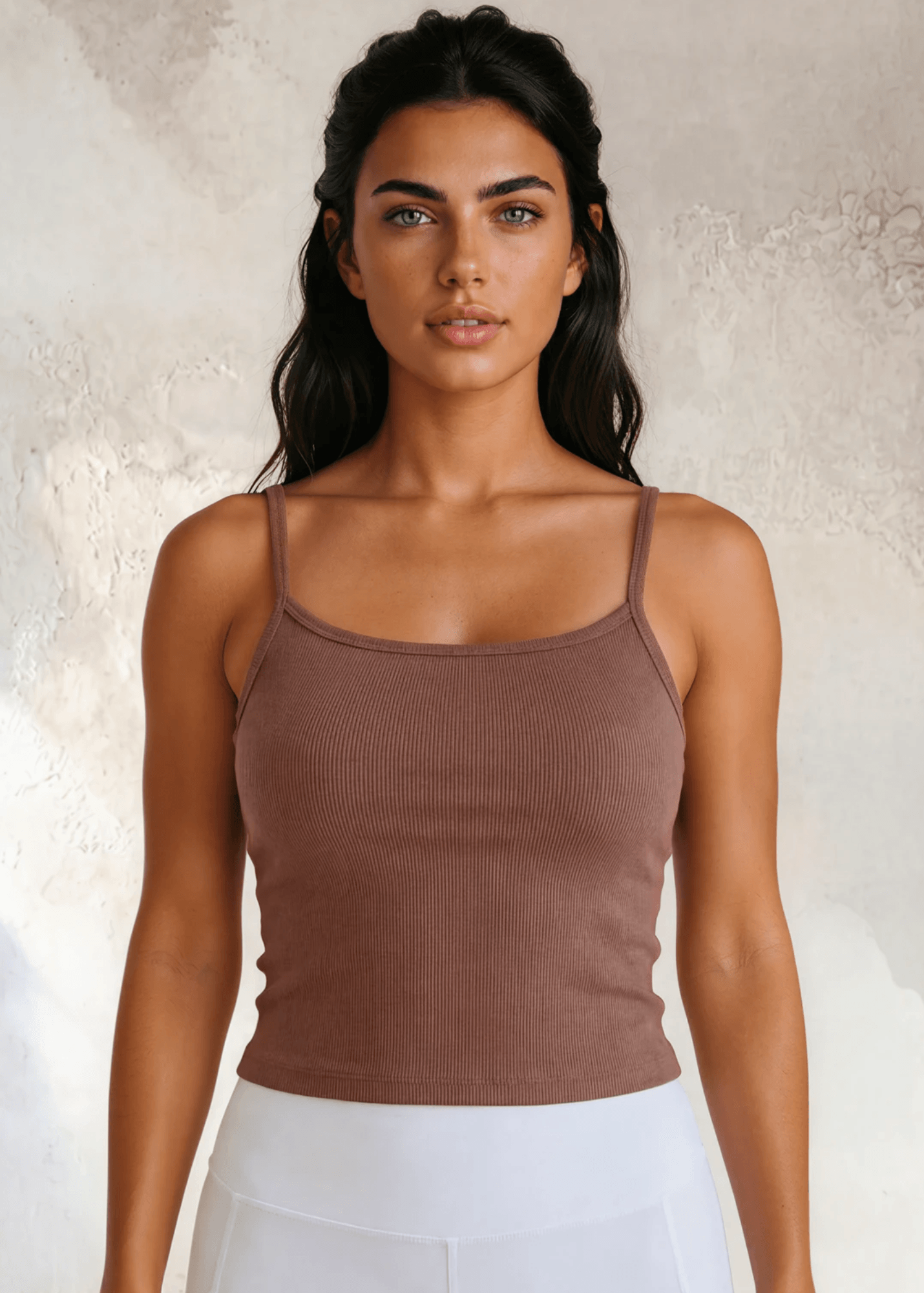 Strappy Crop Tank Top Bra30 (Brick)
