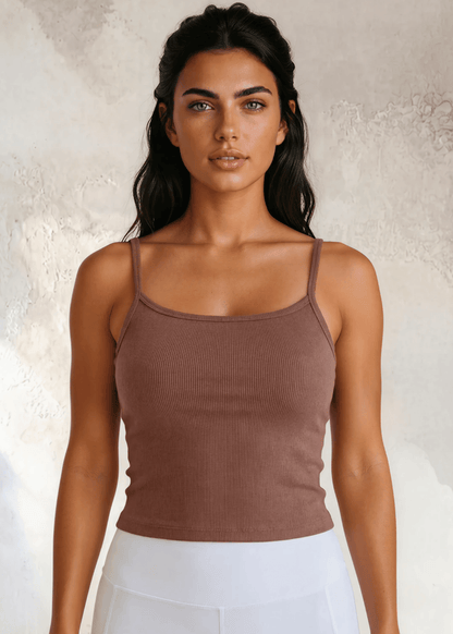 Strappy Crop Tank Top Bra30 (Brick)