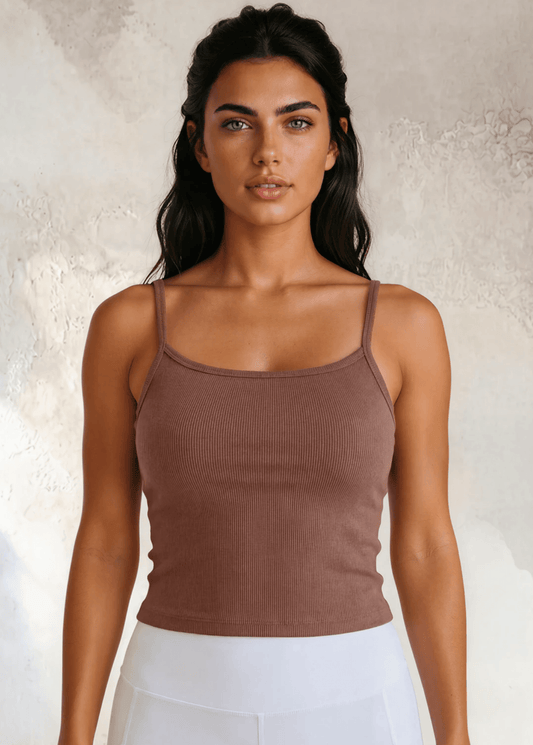 Strappy Crop Tank Top Bra30 (Brick)