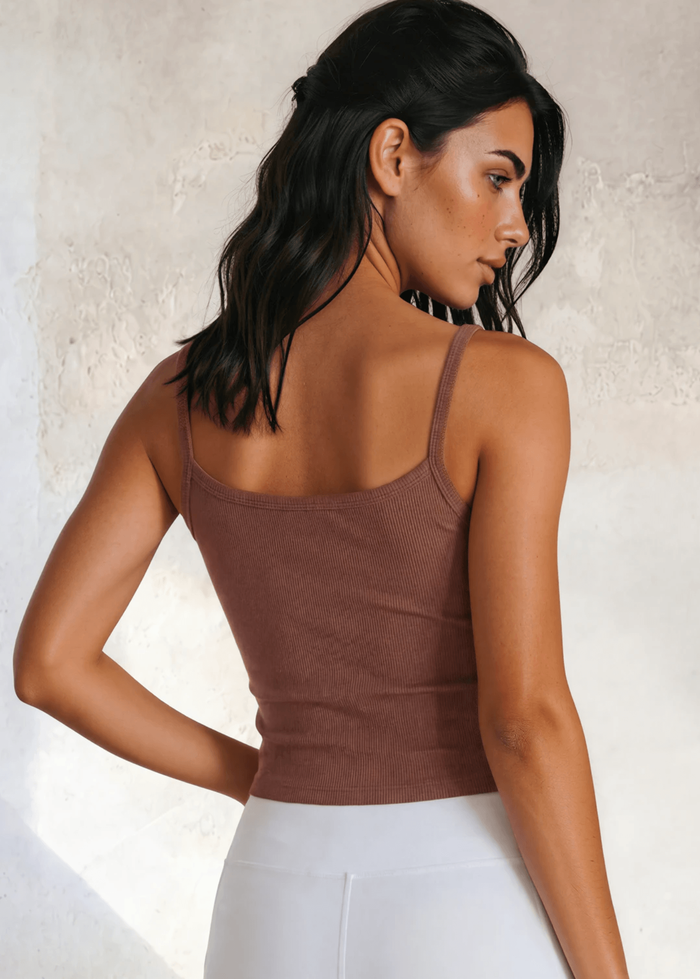 Strappy Crop Tank Top Bra30 (Brick)
