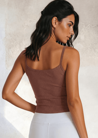 Strappy Crop Tank Top Bra30 (Brick)