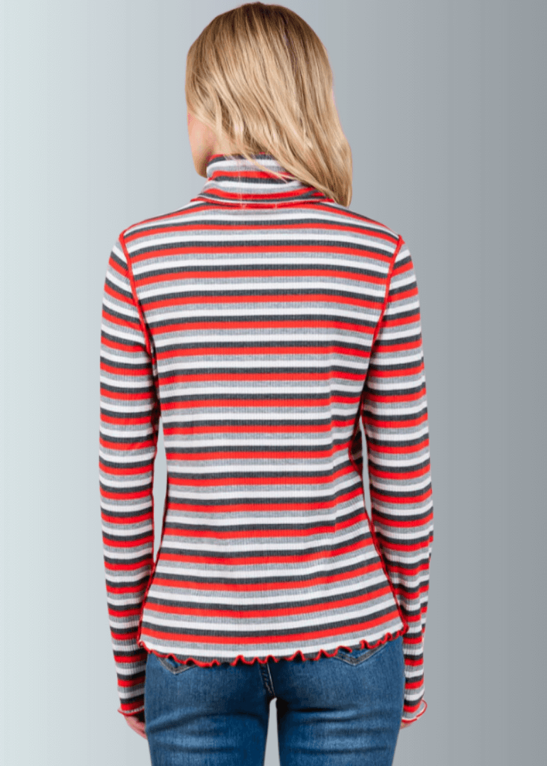Lettuce Marrow Stitch Stripe Turtleneck CLEARANCE FINAL SALE