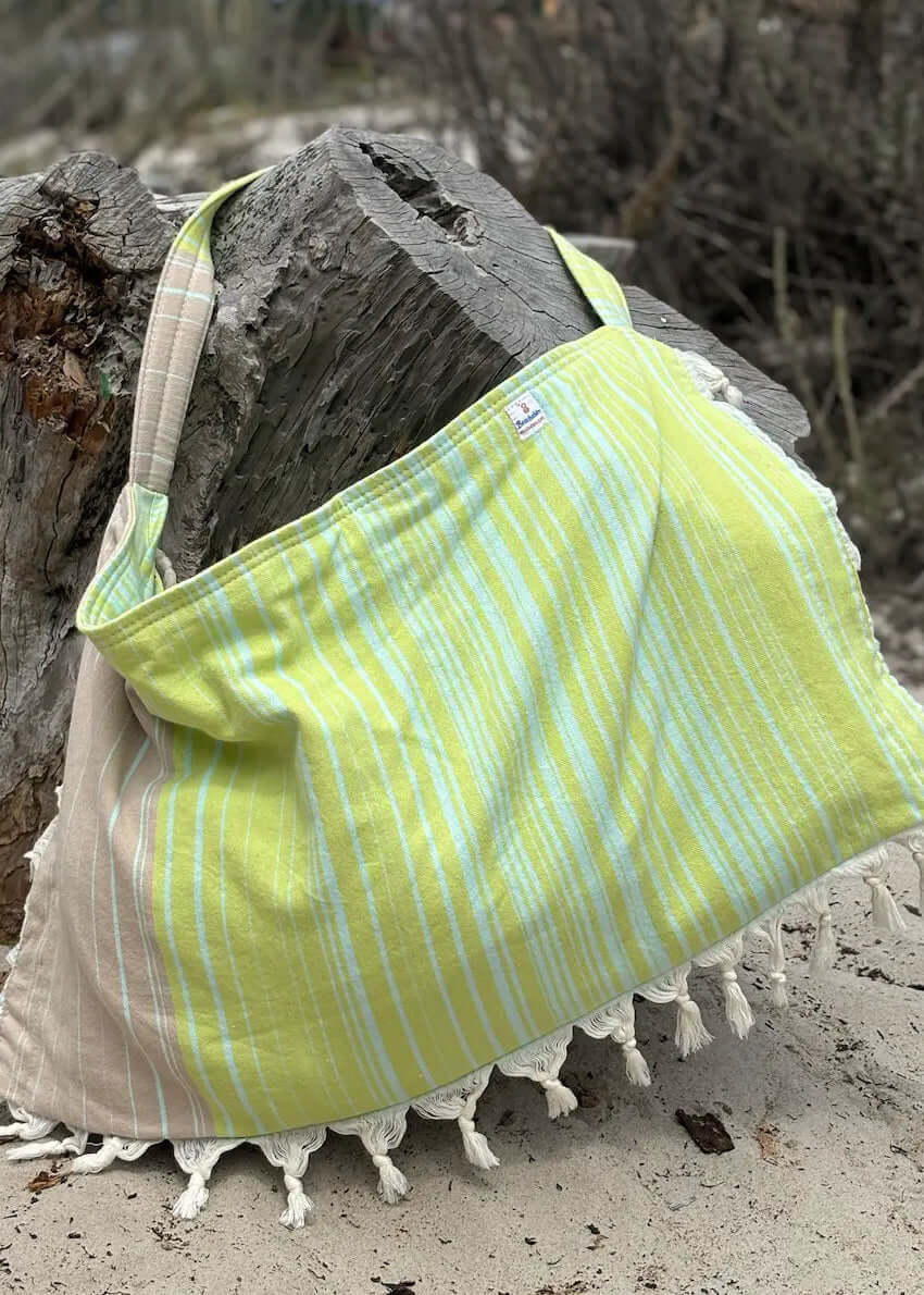Striped 3 in 1 Turkish Cotton Beach Bag