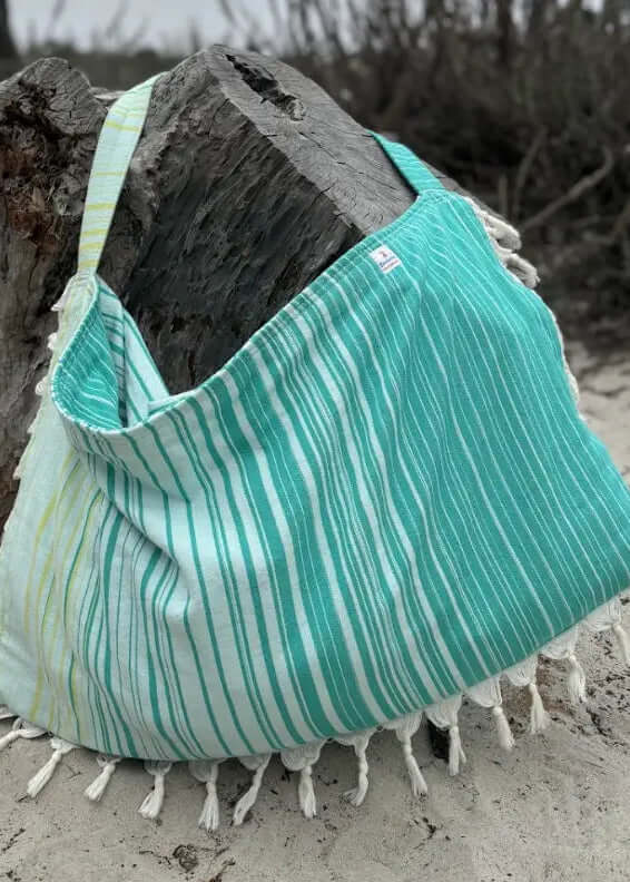 Striped 3 in 1 Turkish Cotton Beach Bag