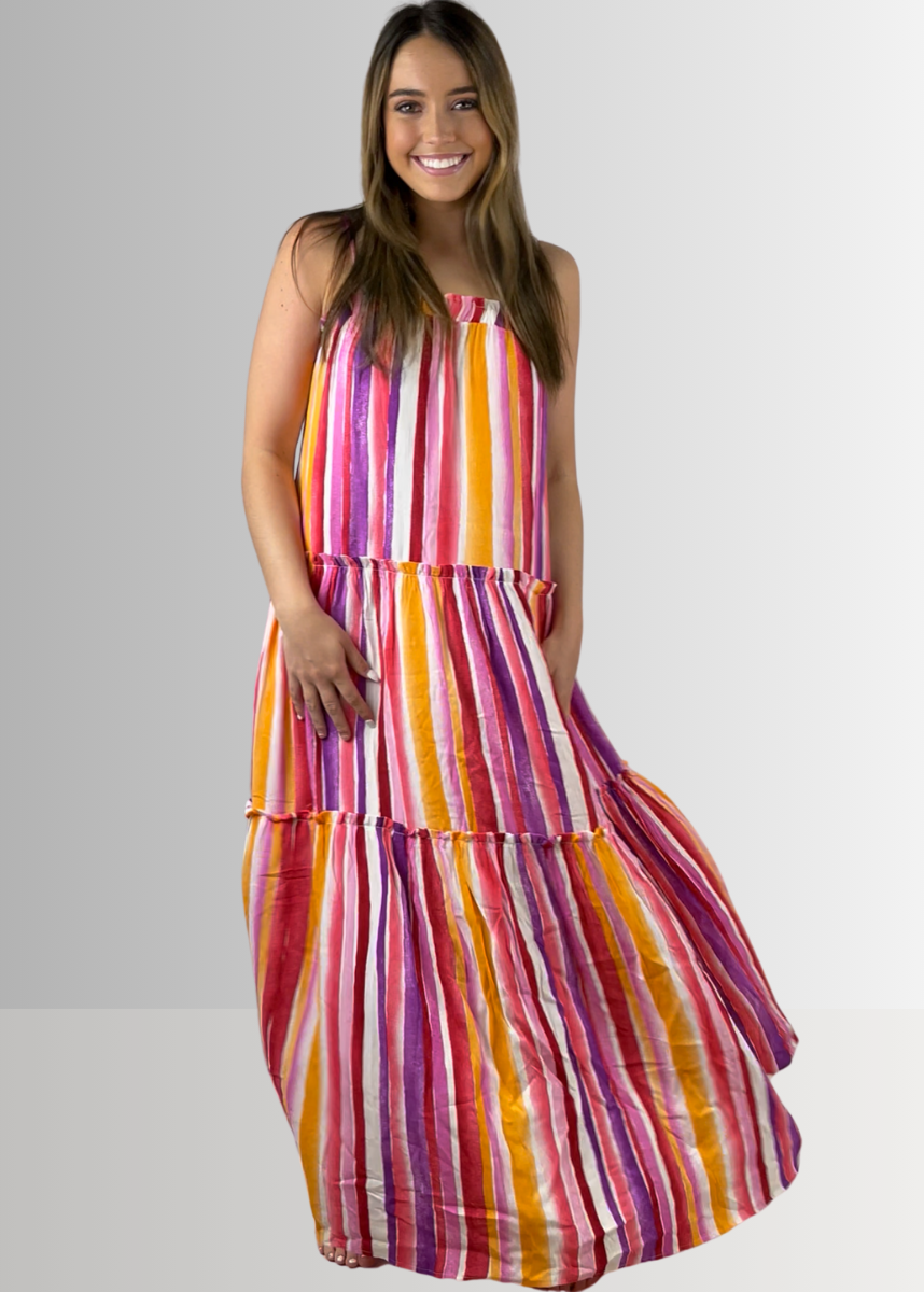 Kora Beautiful Tiered Maxi Sundress CLEARANCE FINAL SALE