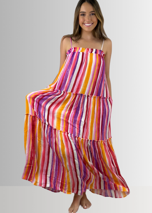 Kora Beautiful Tiered Maxi Sundress CLEARANCE FINAL SALE