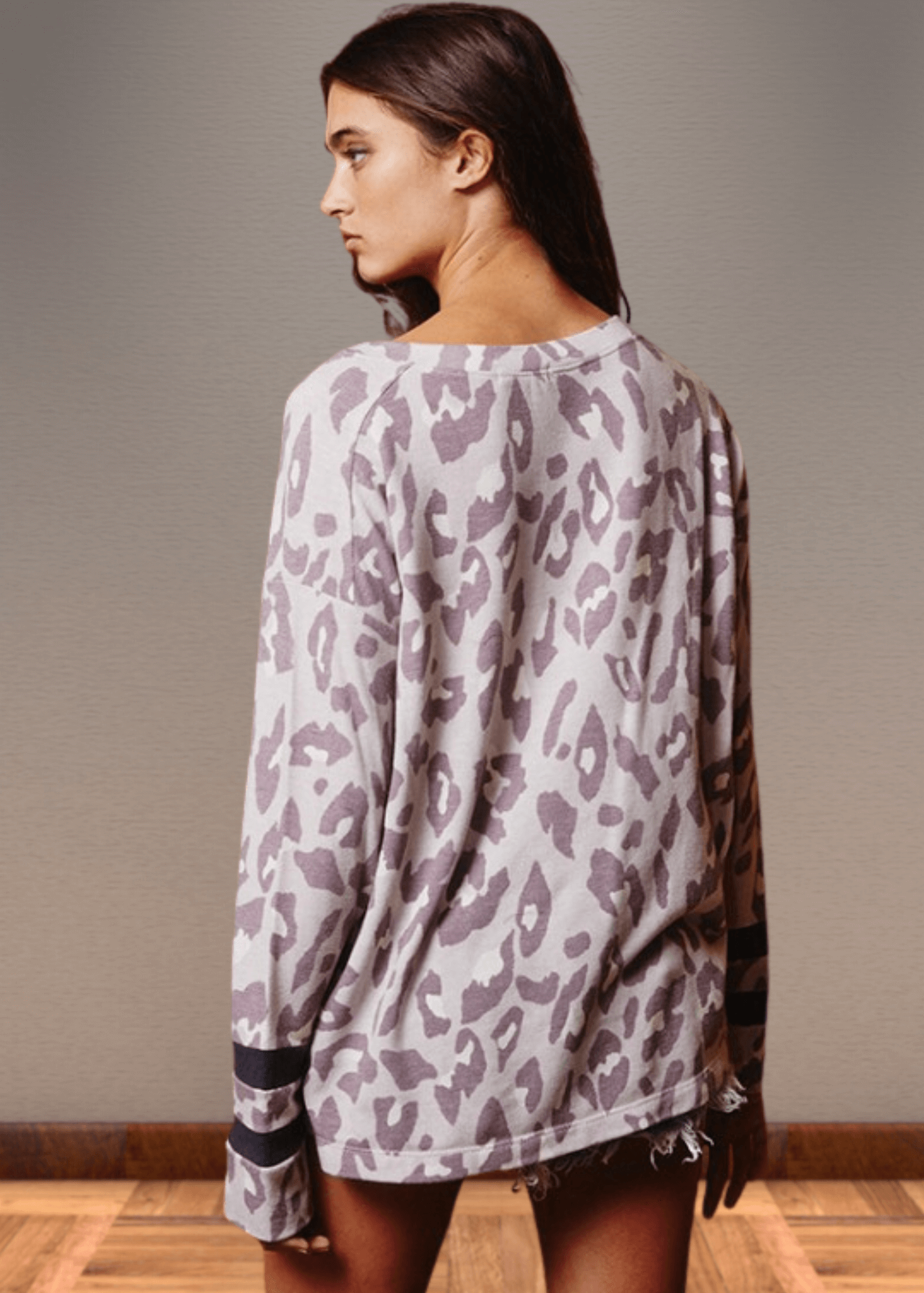 Dusty Lavender Animal Print Top - CLEARANCE FINAL SALE