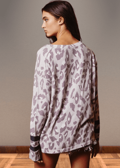 Dusty Lavender Animal Print Top - CLEARANCE FINAL SALE