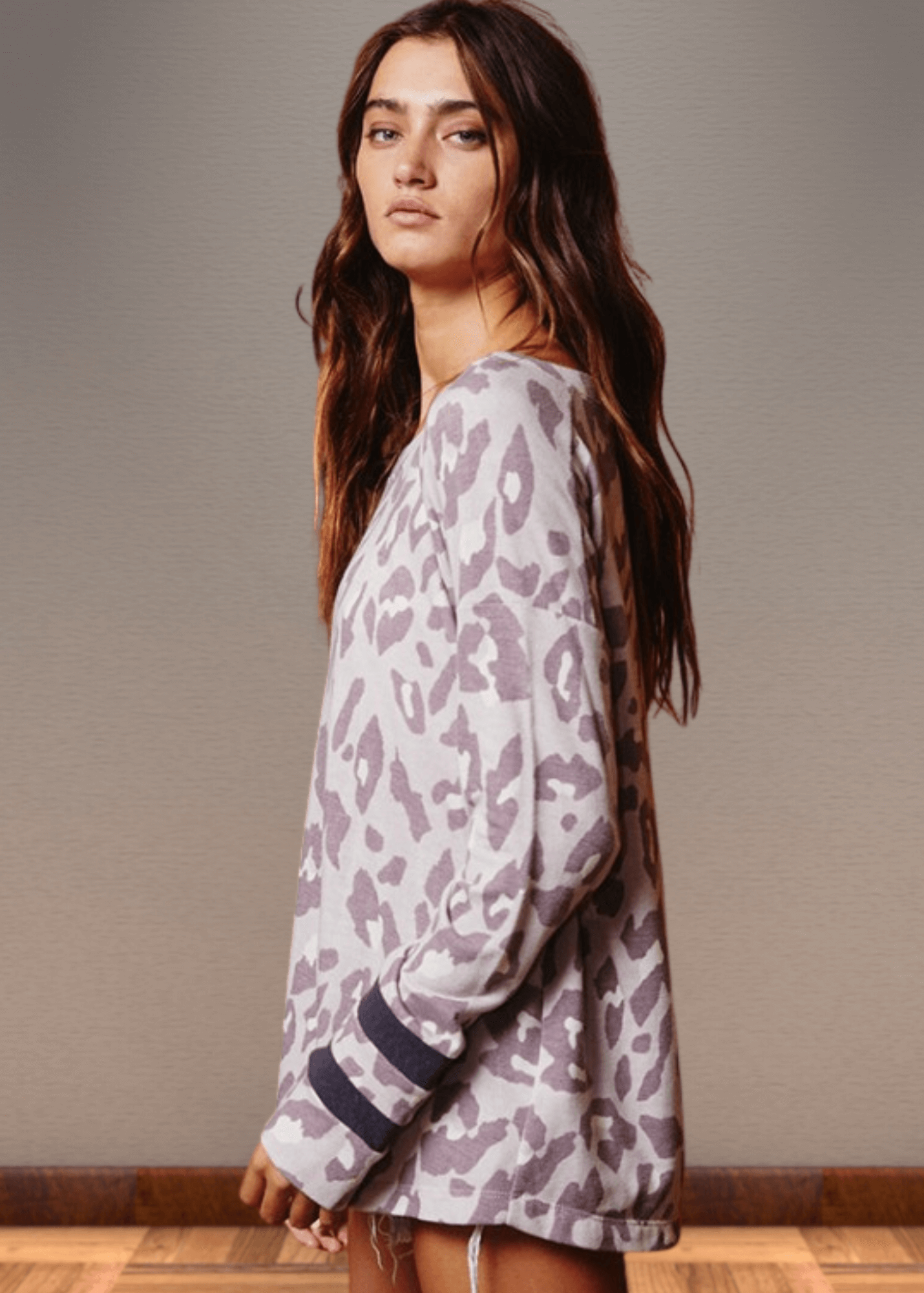 Dusty Lavender Animal Print Top - CLEARANCE FINAL SALE