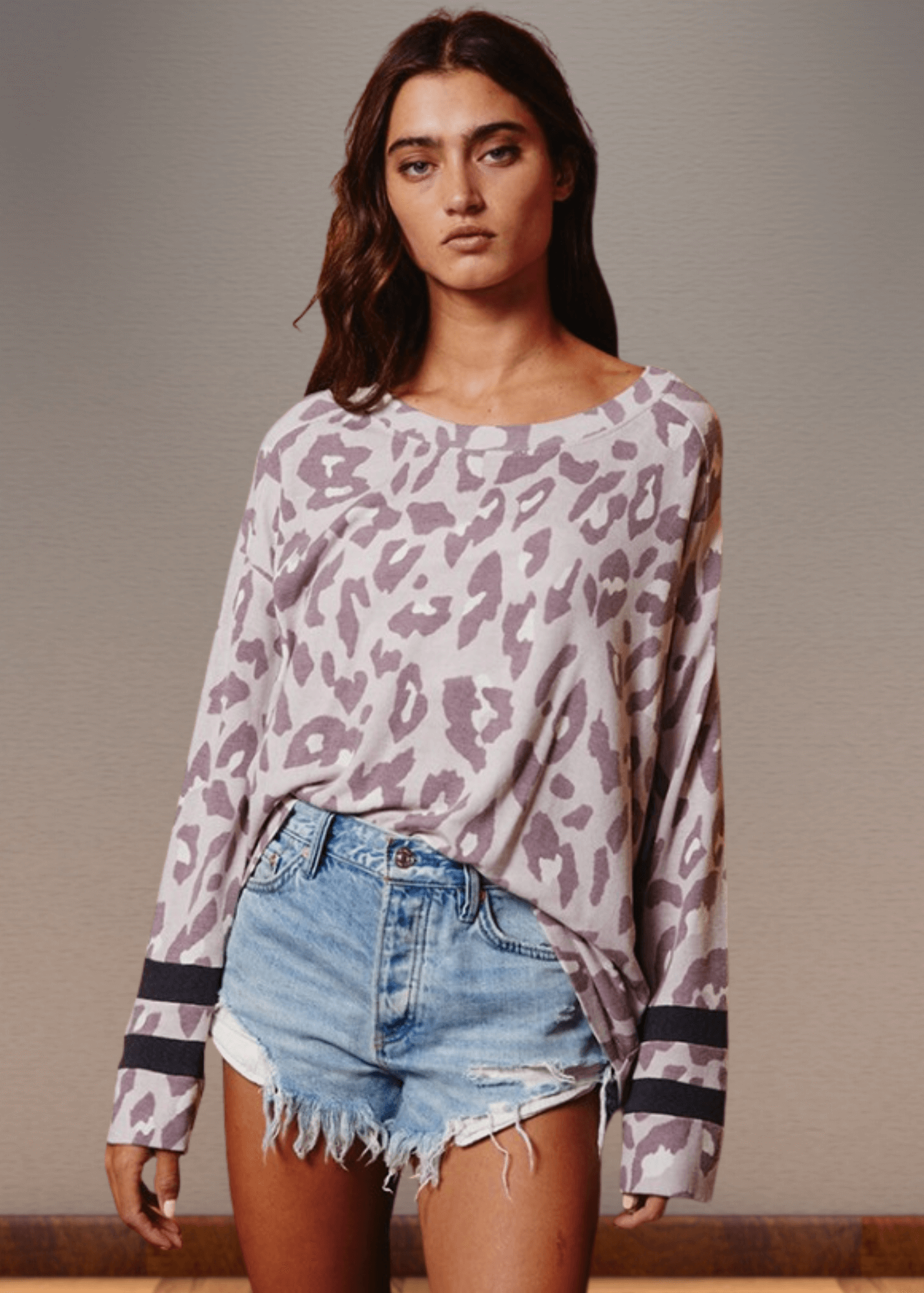 Dusty Lavender Animal Print Top - CLEARANCE FINAL SALE