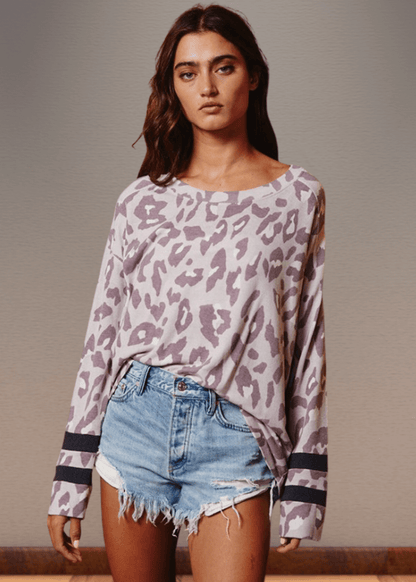 Dusty Lavender Animal Print Top - CLEARANCE FINAL SALE