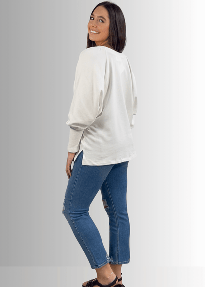 Cotton Blend Oversized French Terry Sweatshirt