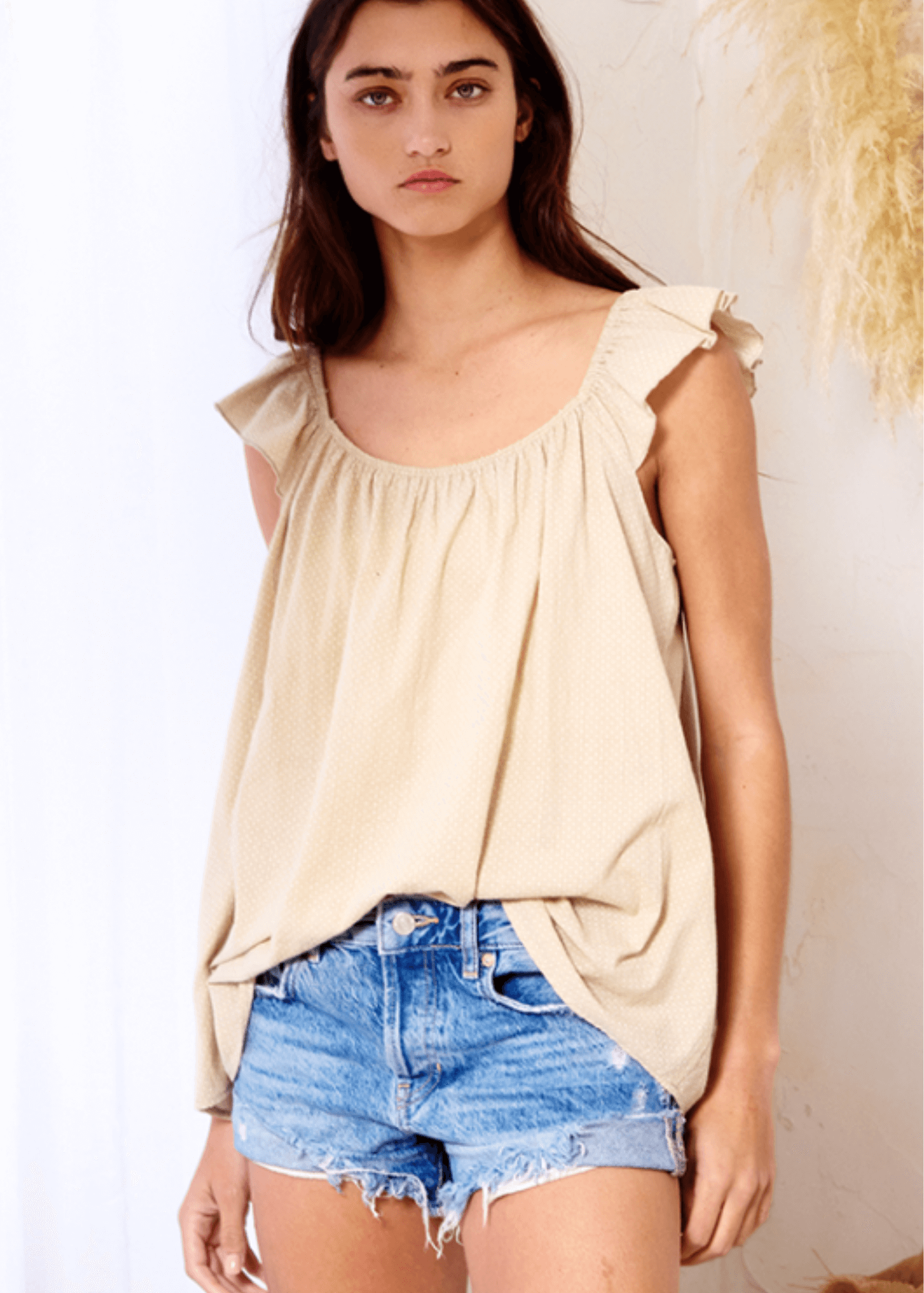 Adaline Ruffled Cotton Top CLEARANCE FINAL SALE