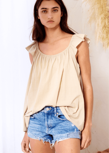 Adaline Ruffled Cotton Top CLEARANCE FINAL SALE