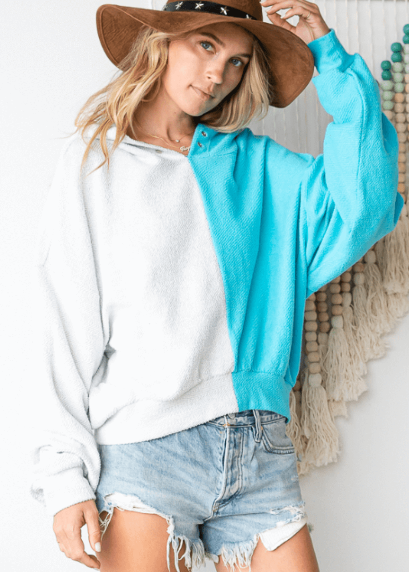 Gina French Terry Color Block Hoodie - CLEARANCE FINAL SALE