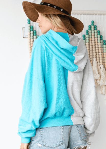 Gina French Terry Color Block Hoodie - CLEARANCE FINAL SALE