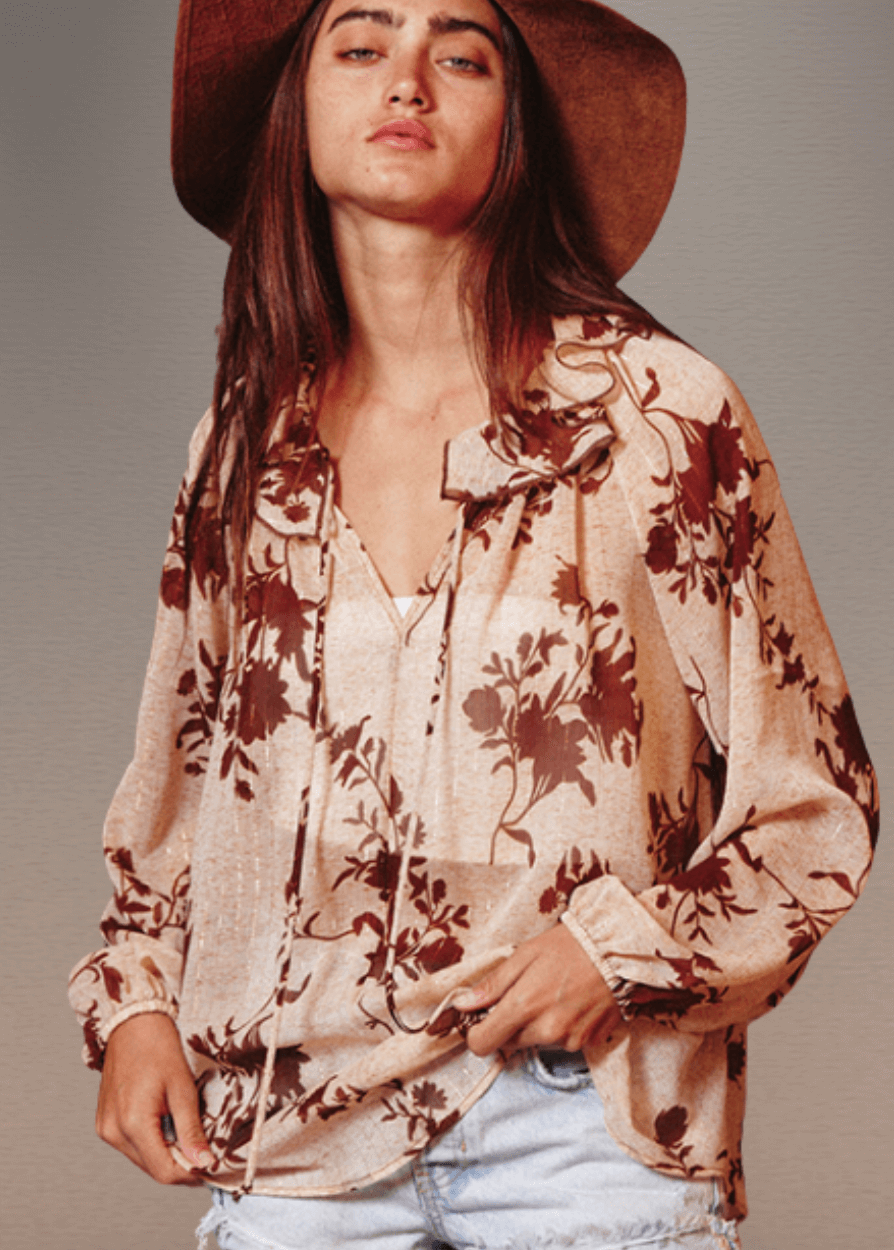 Presley Lurex Chiffon Blouse - CLEARANCE FINAL SALE