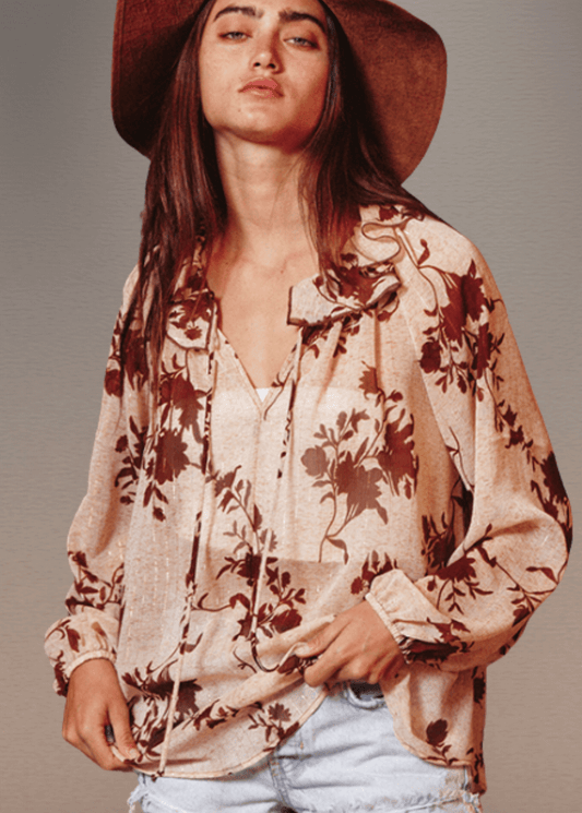 Presley Lurex Chiffon Blouse - CLEARANCE FINAL SALE