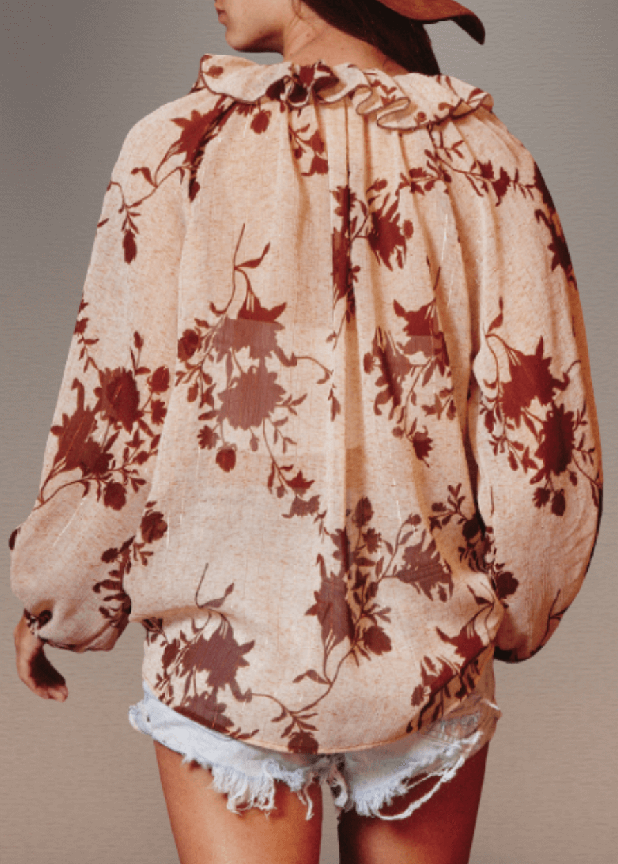 Presley Lurex Chiffon Blouse - CLEARANCE FINAL SALE