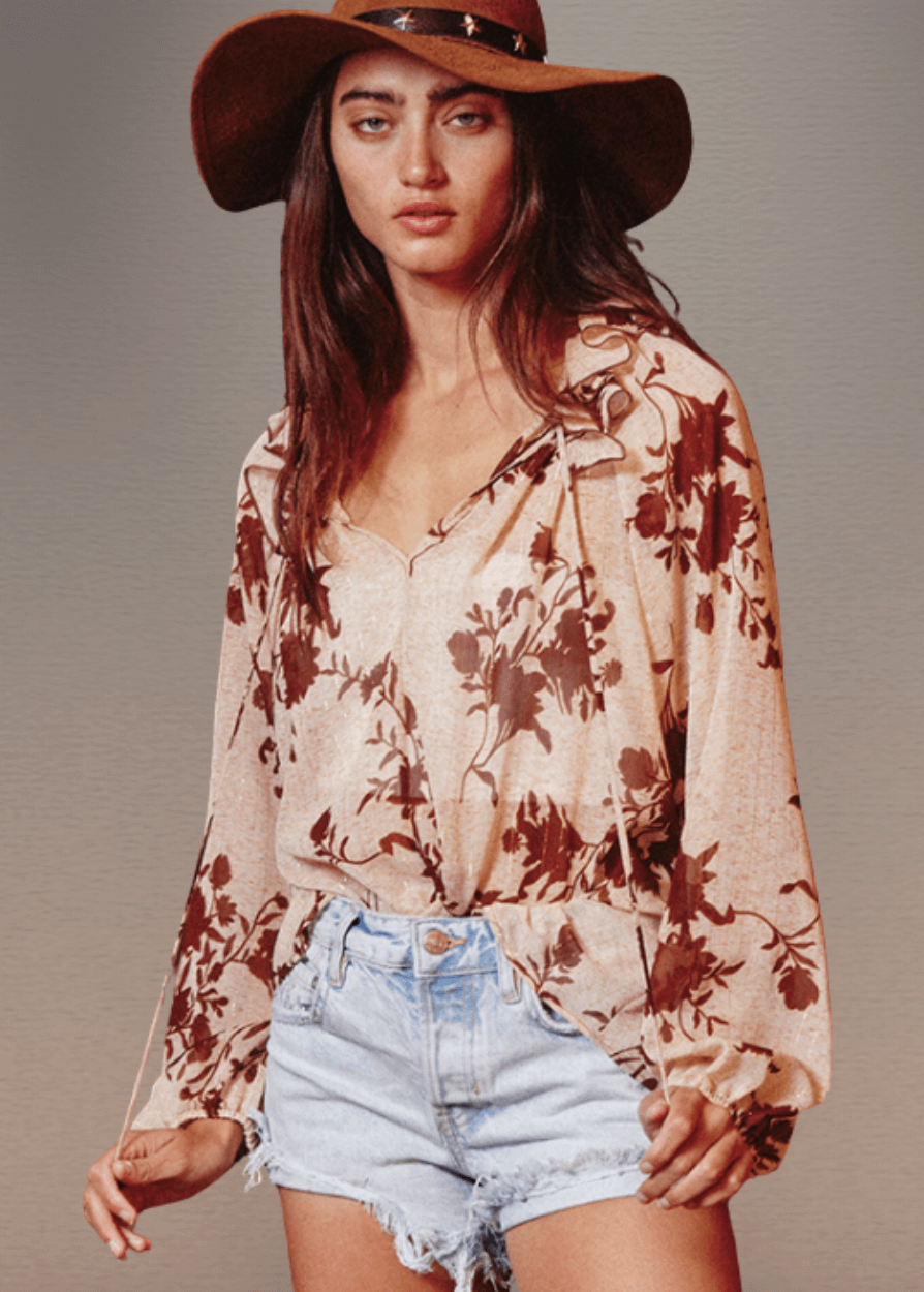 Presley Lurex Chiffon Blouse - CLEARANCE FINAL SALE