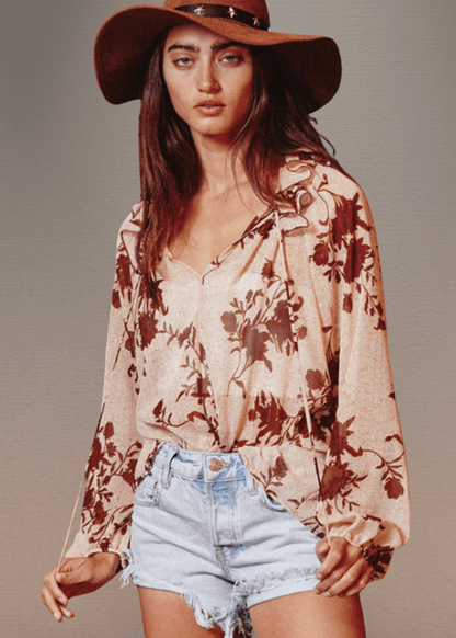 Presley Lurex Chiffon Blouse - CLEARANCE FINAL SALE