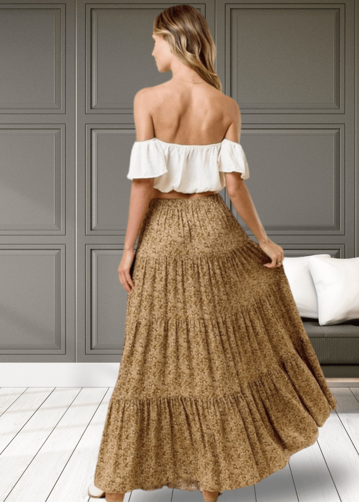 Whitney Floral Tiered Maxi Skirt