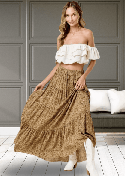 Whitney Floral Tiered Maxi Skirt