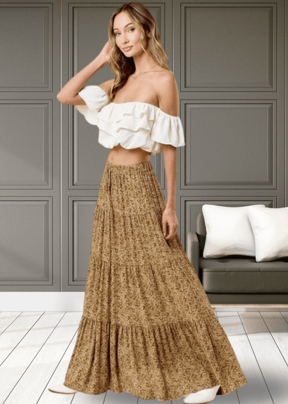 Whitney Floral Tiered Maxi Skirt