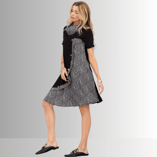 Teagan Cowl Neck A-Line Dress CLEARANCE FINAL SALE