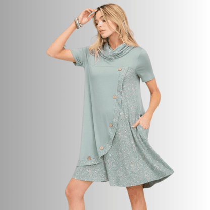 Teagan Cowl Neck A-Line Dress CLEARANCE FINAL SALE