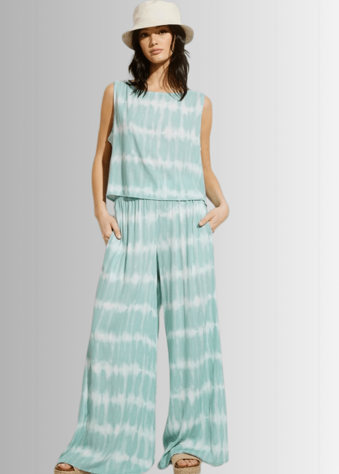 Beach and Lounge Striped Casual Pants Set - Clearance Final Sale