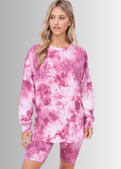 Cozy Tie Dye Pajama Lounge Set Made in USA