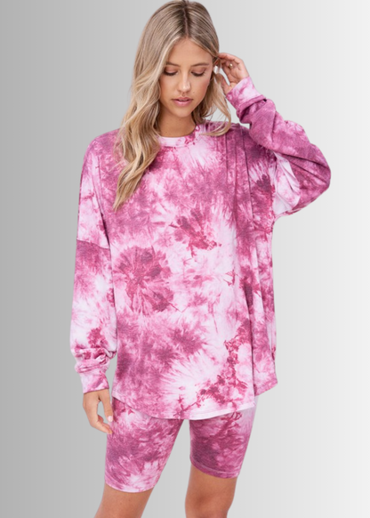 Cozy Tie Dye Pajama Lounge Set Made in USA