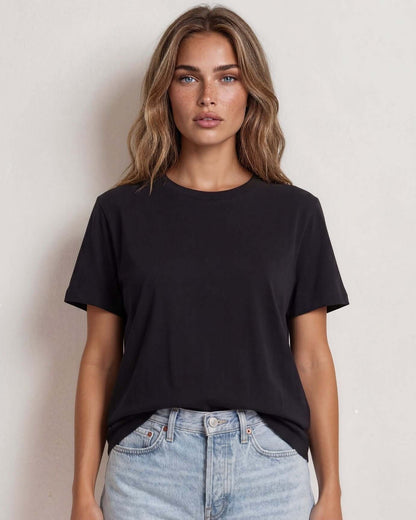 True American Cotton Crew Neck Tee - Black