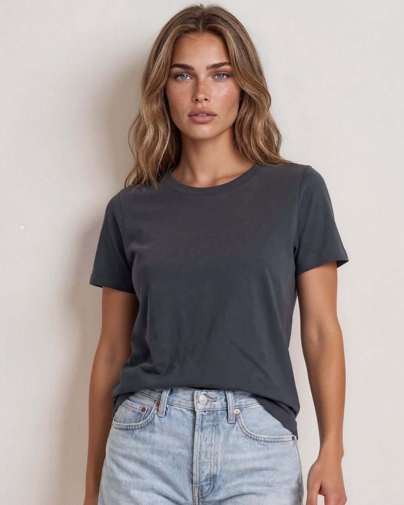 True American Cotton Crew Neck Tee - Graphite