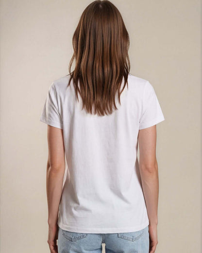 True American Cotton V-Neck Tee - White