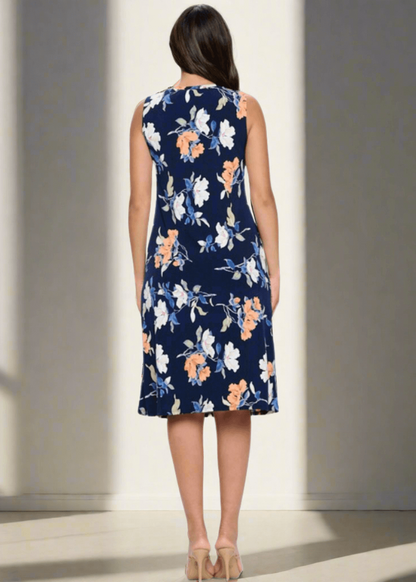 Navy Floral Sleeveless Jersey Dress CLEARANCE FINAL SALE