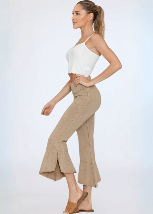 Tulip Hem Cotton Capri Pants Made in USA