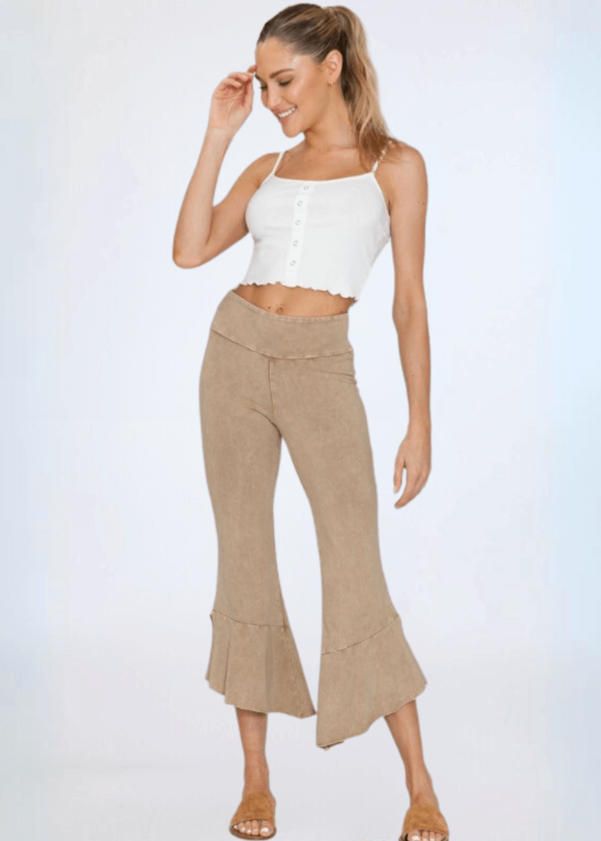Tulip Hem Cotton Capri Pants Made in USA