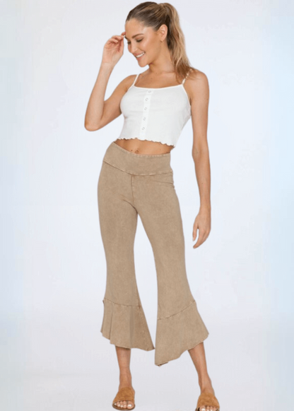 Tulip Hem Cotton Capri Pants Made in USA