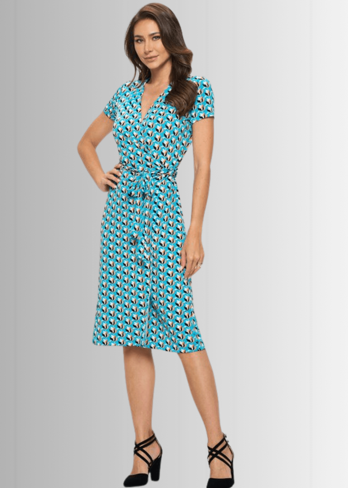 A Feminine Touch Tulip Print Wrap Dress Made in USA