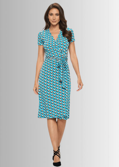 A Feminine Touch Tulip Print Wrap Dress Made in USA