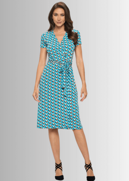 A Feminine Touch Tulip Print Wrap Dress Made in USA