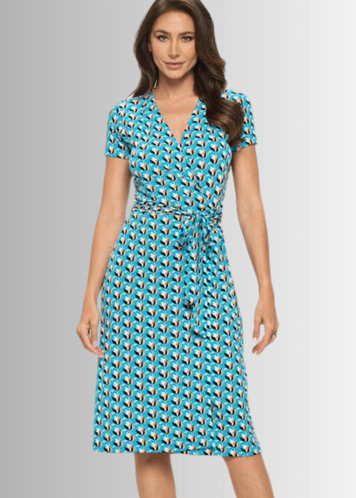 A Feminine Touch Tulip Print Wrap Dress Made in USA