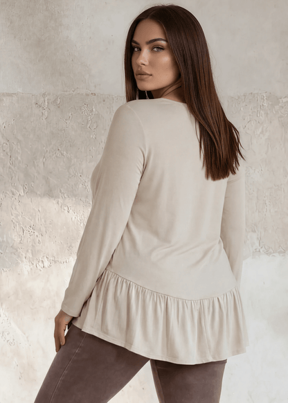 Ally Grab and Go Tunic Plus Size (Cream) Made in USA