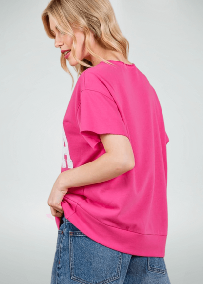 USA Patch Letter Top Pink CLEARANCE FINAL SALE