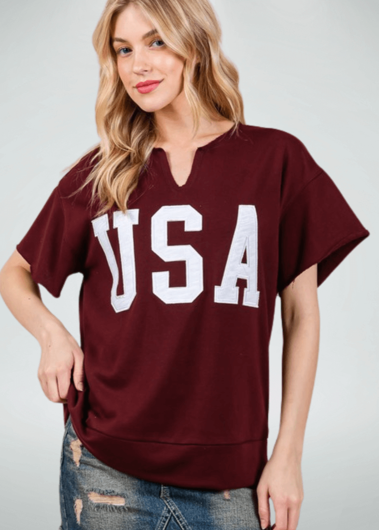 USA Patch Letter Top Black CLEARANCE FINAL SALE