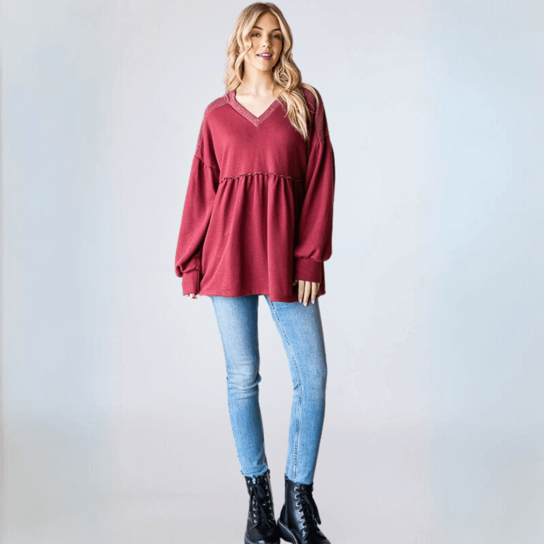 Baby Doll Cut Bishop Sleeve Tunic CLEARANCE FINAL SALE