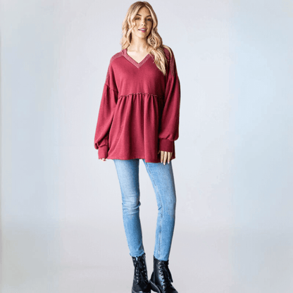 Baby Doll Cut Bishop Sleeve Tunic CLEARANCE FINAL SALE